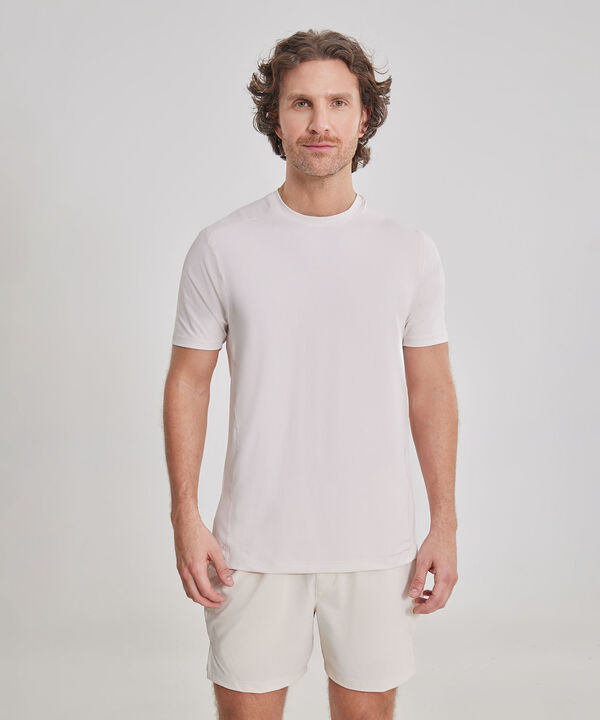 Camiseta Deportiva Manga Corta Regular Fit, Hueso image number null